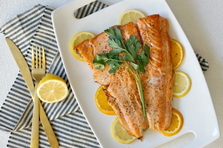 Simple and Elegant Citrus Butter Salmon - Forks and Folly