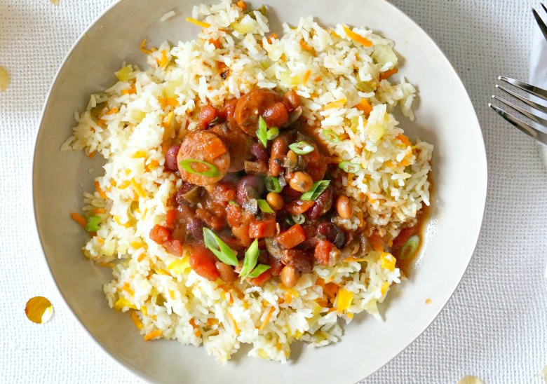 Kickin' Cajun Red Beans and Rice - Forks and Folly